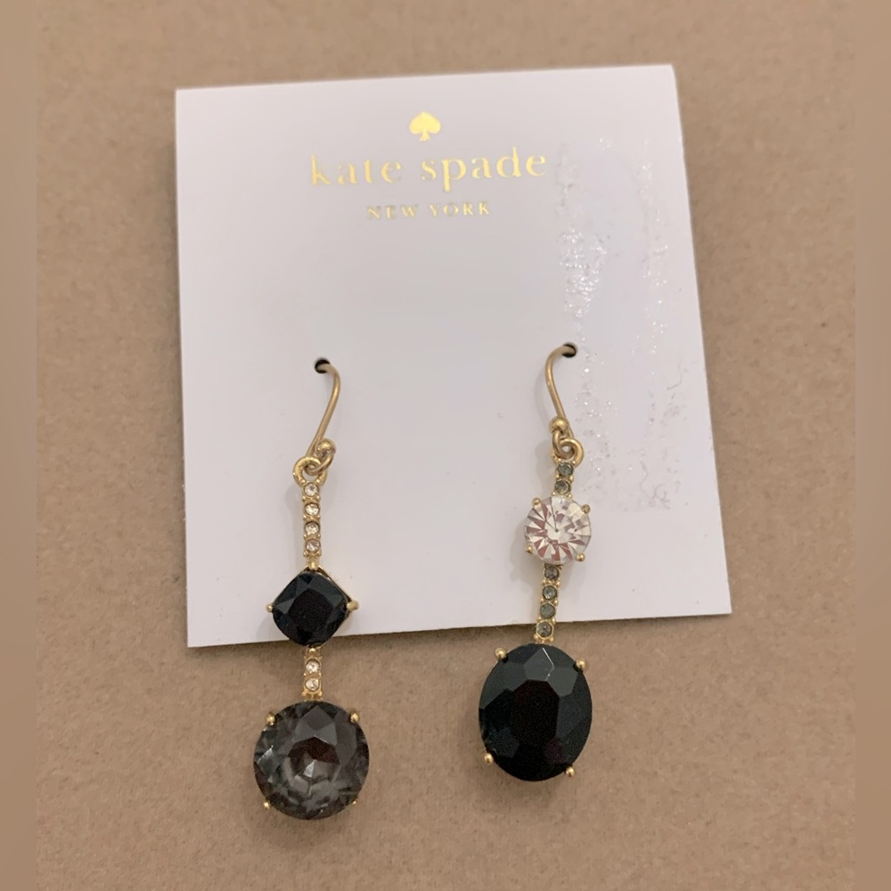 NEW Kate Spade $58 Mismatch earrings bright ideas black gold
